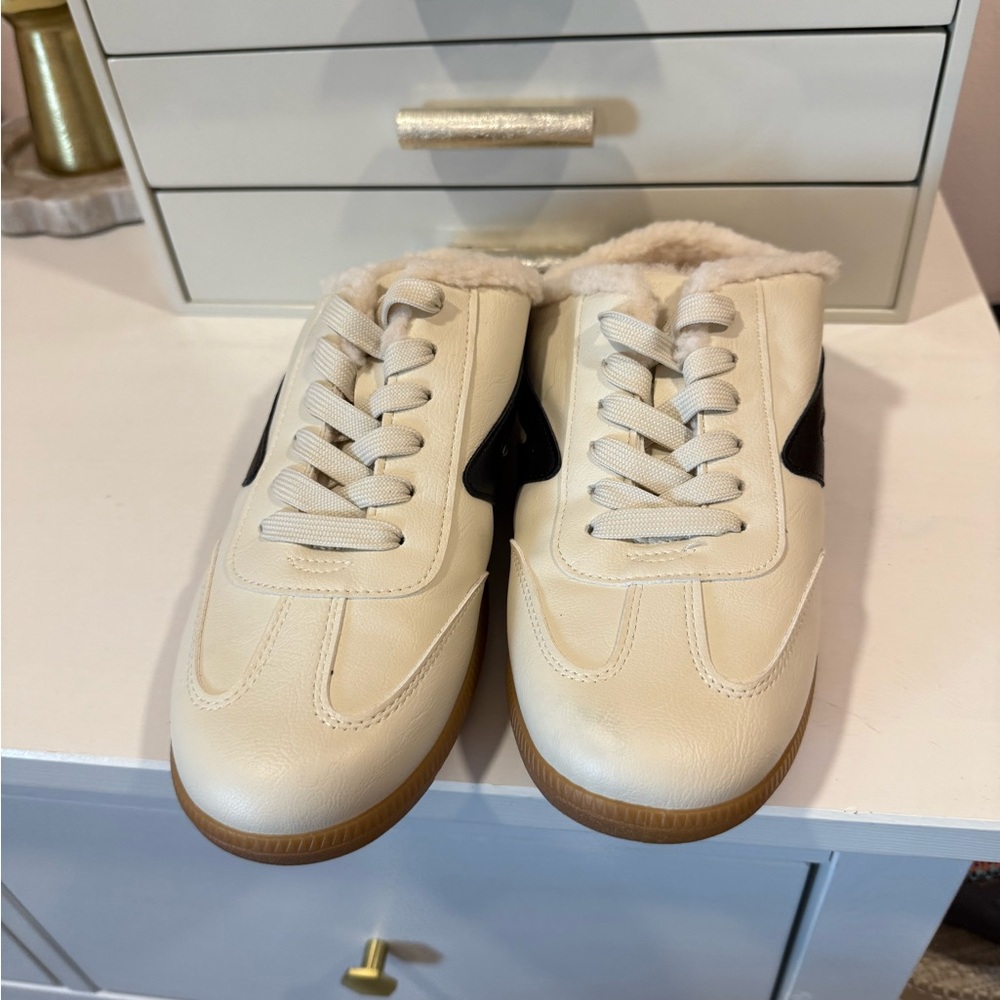 Dolce Vita Fur Open Back Sneakers